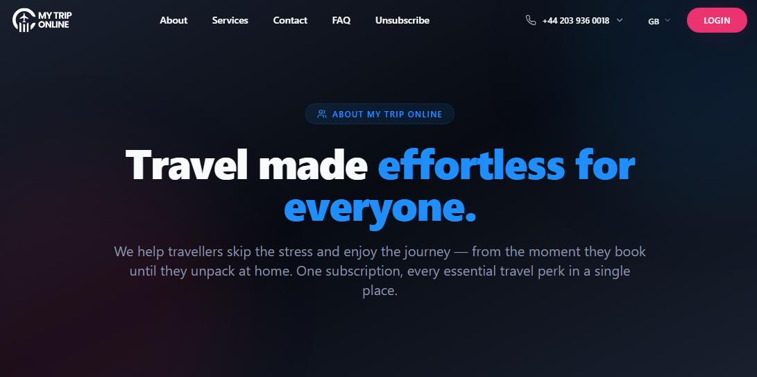 My Trip Online official web interface and service overview